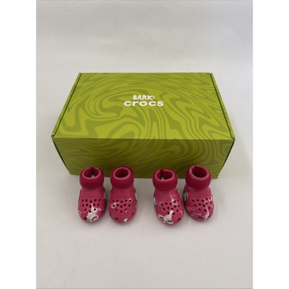 CROCS Other - Bark Box Crocs Dog Shoes Pink Dragonfruit Size Small Complete Set New in Box